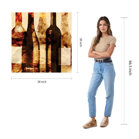 Empire Art Direct 38" x 38" Smokey Wine 3 Frameless Free Floating Tempered Art Glass Wall Art